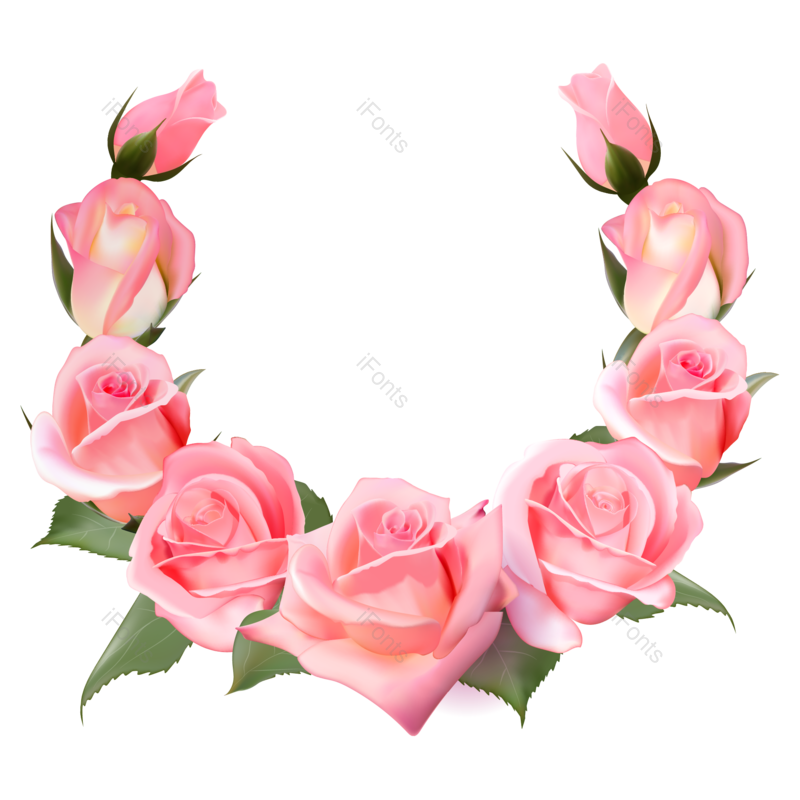 边框图片,花环元素,花卉PNG,矢量元素免抠素材